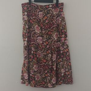 Joie Multicolor Floral A-Line Skirt